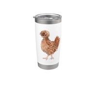 Dibujo de una gallina - Pollos Vaso térmico de acero inoxidable de doble pared