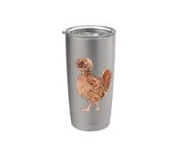 Dibujo de una gallina - Pollos Vaso térmico de acero inoxidable de doble pared