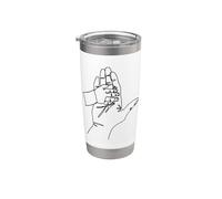 Dibujo de una línea: manos que cuentan historias Vaso térmico de acero inoxidable de doble pared