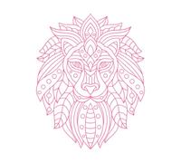 dibujo del contorno de un mandala animal Pegatinas de grabado 40x50cm Fácil instalación Rosa