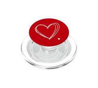 Dibujo del corazón con el período de Amor del corazón Blanco Dibujado a Mano PopSockets PopGrip para MagSafe