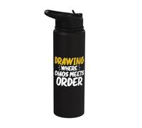 Dibujo Donde el Caos se encuentra con el orden Stainless Steel Insulated Water Bottle