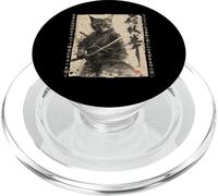 Dibujo en Tinta Samurai Cat Warrior Ukiyo Cat Samurai PopSockets PopGrip para MagSafe