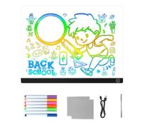Dibujo Iluminado Tableta 7 Colores Borrado Touch Control Pintor | Señal de mensajes de luz para la noche en la habitación de los niños Escuela Vacaciones Creativas Dibujo y Colores
