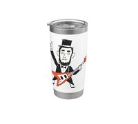 Dibujo infantil Scribble Art de Abraham Lincoln Rock Gesture Vaso térmico de acero inoxidable de doble pared