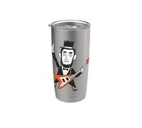 Dibujo infantil Scribble Art de Abraham Lincoln Rock Gesture Vaso térmico de acero inoxidable de doble pared