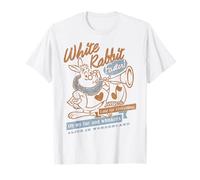 Dibujo lineal vintage de Alicia en el país de las maravillas con conejo blanco de Disney Camiseta