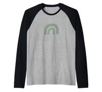 Dibujo Pastel Arco Iris Verde Camiseta Manga Raglan