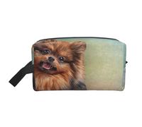 Dibujo Perro Pomerania Alemana Retrato, Bolsa de Maquillaje Bolsa de cosméticos Bolsa de artículos de tocador de Viaje portátil Organizador de Bolsa de Maquillaje