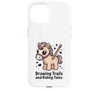 Dibujo Senderos Y Montar Cuentos Lindo Pony Horse Carcasa para iPhone 15
