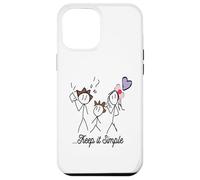 Dibujo Stickman Minimalista con Inspiring Keep It Simple Carcasa para iPhone 12 Pro MAX