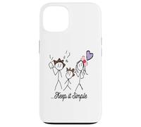 Dibujo Stickman Minimalista con Inspiring Keep It Simple Carcasa para iPhone 13