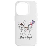 Dibujo Stickman Minimalista con Inspiring Keep It Simple Carcasa para iPhone 14 Pro