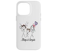 Dibujo Stickman Minimalista con Inspiring Keep It Simple Carcasa para iPhone 14 Pro MAX