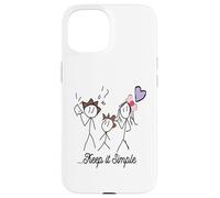 Dibujo Stickman Minimalista con Inspiring Keep It Simple Carcasa para iPhone 15