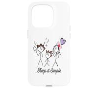 Dibujo Stickman Minimalista con Inspiring Keep It Simple Carcasa para iPhone 15 Pro