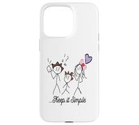 Dibujo Stickman Minimalista con Inspiring Keep It Simple Carcasa para iPhone 15 Pro MAX