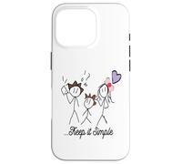 Dibujo Stickman Minimalista con Inspiring Keep It Simple Carcasa para iPhone 16 Pro