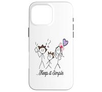 Dibujo Stickman Minimalista con Inspiring Keep It Simple Carcasa para iPhone 16 Pro MAX