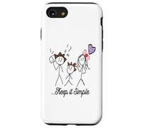 Dibujo Stickman Minimalista con Inspiring Keep It Simple Carcasa para iPhone SE (2020) / 7/8