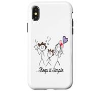 Dibujo Stickman Minimalista con Inspiring Keep It Simple Carcasa para iPhone X/XS