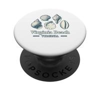 Dibujo vintage de conchas marinas, conchas de Virginia Beach PopSockets PopGrip Adhesivo
