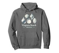 Dibujo vintage de conchas marinas, conchas de Virginia Beach Sudadera con Capucha