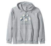 Dibujo vintage de conchas marinas, conchas de Virginia Beach Sudadera con Capucha
