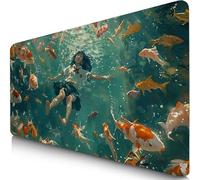 Dibujos Animados Alfombrilla Ratón XXL 1000x500x3mm Mouse Pad Grande Gaming Pez Alfombrilla Escritorio con Base Antideslizante, Precisión y Velocidad en Juegos, Mousepad para Ratón y Teclado F0-265