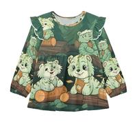 Dibujos Animados Arte Tigres Lindos Camisones para Mujer Pijamas de Manga Larga Camisón Suave para Estar en Casa Ropa de Dormir