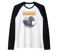Dibujos Animados Azul Pato Sueco Aves Acuáticas Animal Amante Lindo Patos Camiseta Manga Raglan