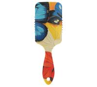 Dibujos animados coloridos arte abstracto Butterfies cepillo suave para cabello lacio diseñado masaje del cuero cabelludo para cabello largo con mango ergonómico cepillo para definir rizos