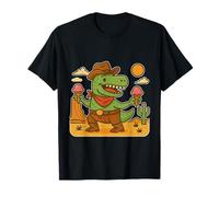 Dibujos animados Cowboy T-Rex con Helado - Aventura Desierto Diversión Camiseta