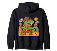 Dibujos animados Cowboy T-Rex con Helado - Aventura Desierto Diversión Sudadera con Capucha