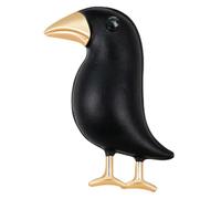 Dibujos animados Cuervo Negro Metal Esmalte Pin Moda Halloween Animal forrajeo Pájaro Broche misteriosa Bruja Insignia Regalo para Niños Amigos