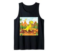 Dibujos Animados de Aventuras de Dinosaurios Felices en la Selva prehistórica Camiseta sin Mangas