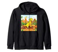 Dibujos Animados de Aventuras de Dinosaurios Felices en la Selva prehistórica Sudadera con Capucha