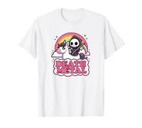 Dibujos animados de esqueleto de muerte divertido de Death Metal en unicornio Kawaii Camiseta