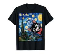 Dibujos Animados de Gatitos Noche Estrellada/Gato Pintura Divertido Camiseta