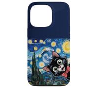 Dibujos Animados de Gatitos Noche Estrellada/Gato Pintura Divertido Carcasa para iPhone 13 Pro