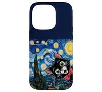 Dibujos Animados de Gatitos Noche Estrellada/Gato Pintura Divertido Carcasa para iPhone 14 Pro