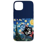 Dibujos Animados de Gatitos Noche Estrellada/Gato Pintura Divertido Carcasa para iPhone 15 Plus