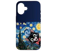 Dibujos Animados de Gatitos Noche Estrellada/Gato Pintura Divertido Carcasa para iPhone 16