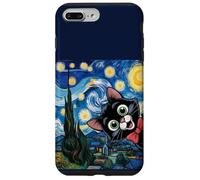 Dibujos Animados de Gatitos Noche Estrellada/Gato Pintura Divertido Carcasa para iPhone 7 Plus/8 Plus