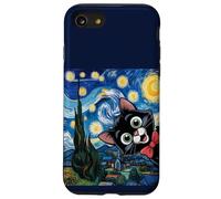 Dibujos Animados de Gatitos Noche Estrellada/Gato Pintura Divertido Carcasa para iPhone SE (2020) / 7/8