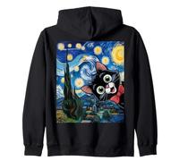Dibujos Animados de Gatitos Noche Estrellada/Gato Pintura Divertido Sudadera con Capucha