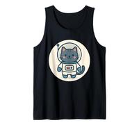 Dibujos Animados de Gato Astronauta Kawaii Camiseta sin Mangas