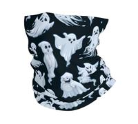 Dibujos Animados De Halloween Fantasma Malvado Blancos Negro Calentador De Cuello 26X30Cm Protección UV Cuello Bufanda Multifuncional Pañuelo De Cabeza para Ciclismo Pesca Motocicleta