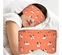 Dibujos animados de Jack Russell Terrier, Antifaz para dormir, ideal para el hogar, viajes y trabajo por turnos. Cubre completamente los ojos y bloquea la luz.