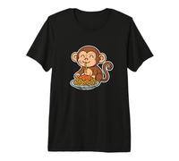 Dibujos Animados de Pasta de Mono Camiseta Premium